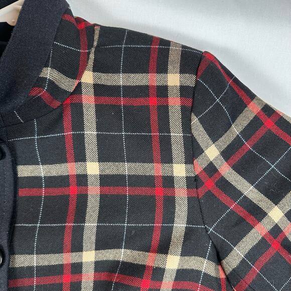 Vintage Pendleton 100% Virgin Wool Plaid Botton Front Mock Neck Jacket Size 6 - Picture 7 of 16